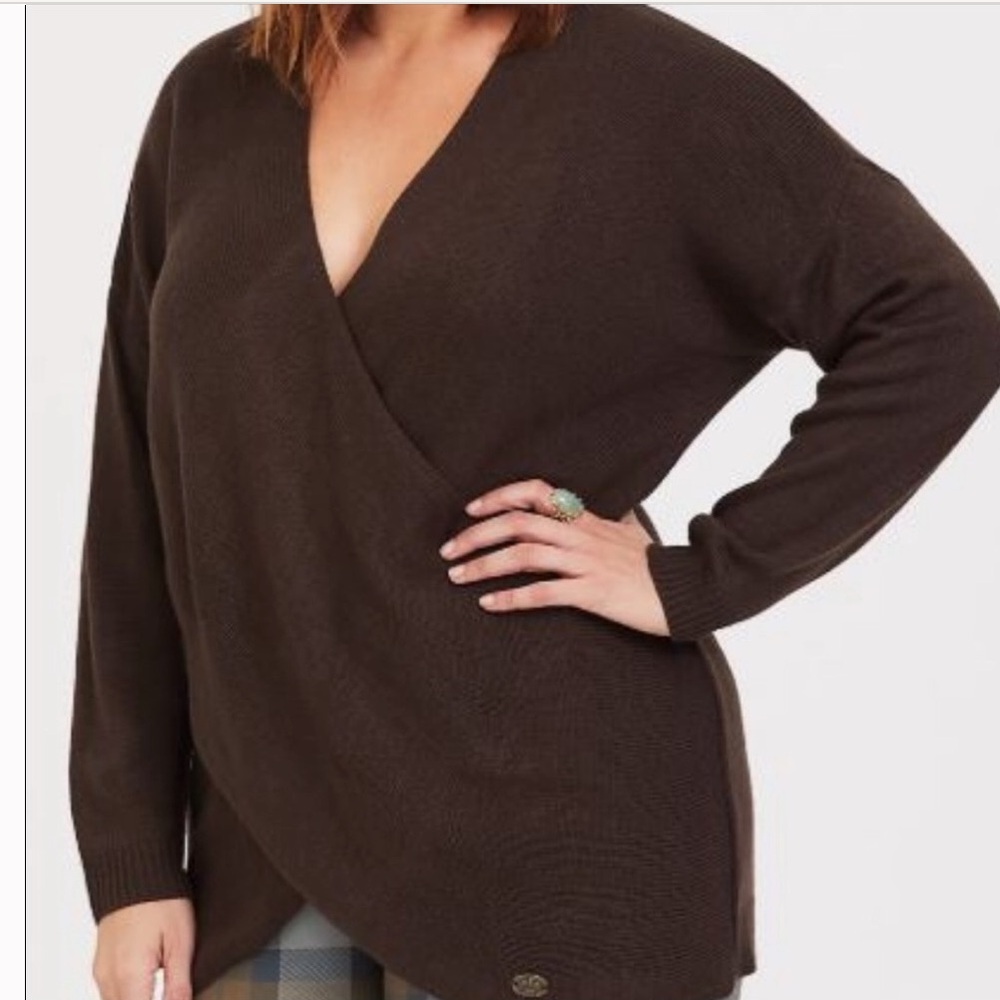 Torrid Brown Outlander Crisscross Sweater 5